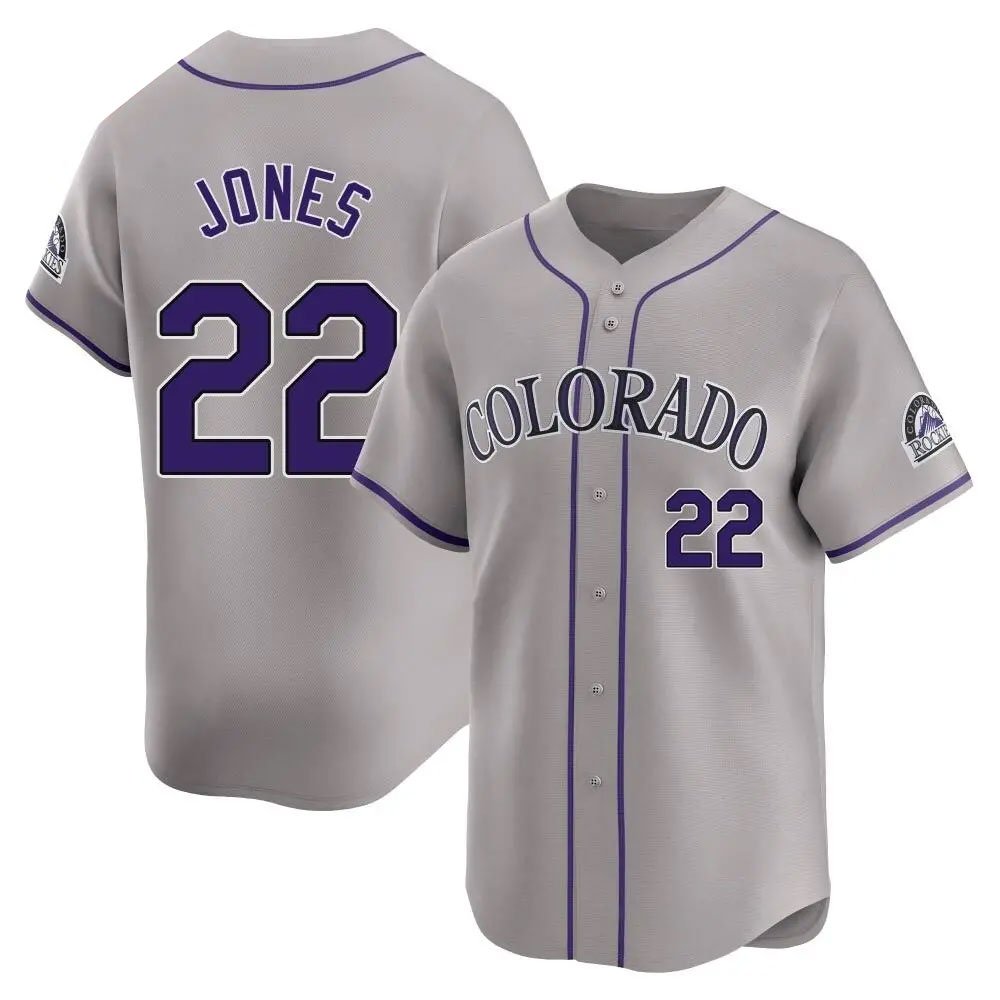 Men’s Colorado Rockies #22 Nolan Jones Nike Gray Home Replica Jersey