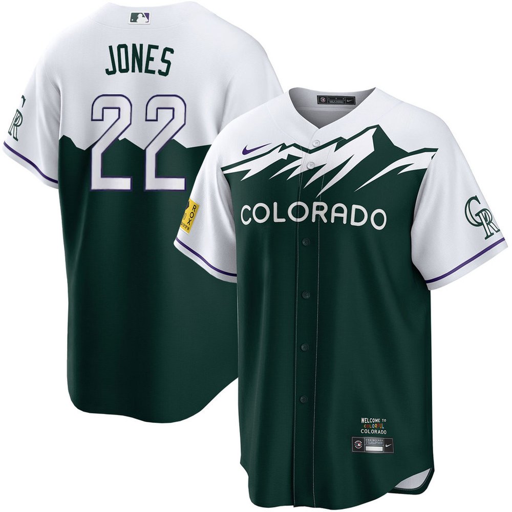 Men’s Colorado Rockies #22 Nolan Jones Nike Green Home Replica Jersey