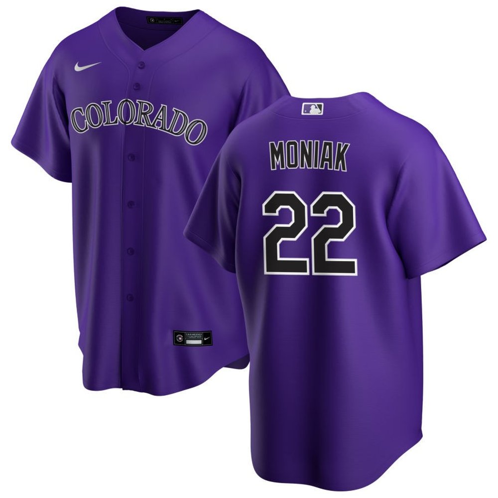 Men’s Colorado Rockies #22 Nolan Jones Nike Purple Home Replica Jersey