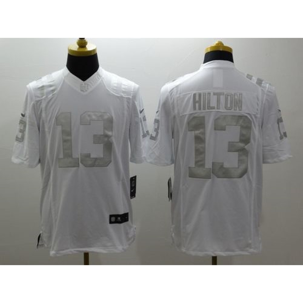 Colts #13 T.Y. Hilton White Men’s Stitched NFL Limited Platinum Jersey