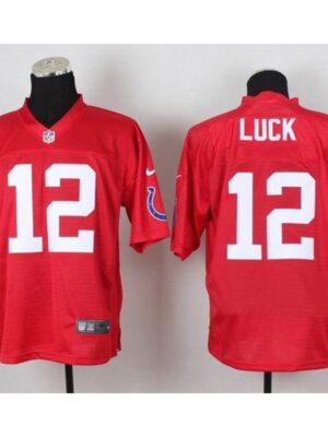 Colts #12 Andrew Luck Red Men's Stitched NFL Elite QB Practice Jersey
