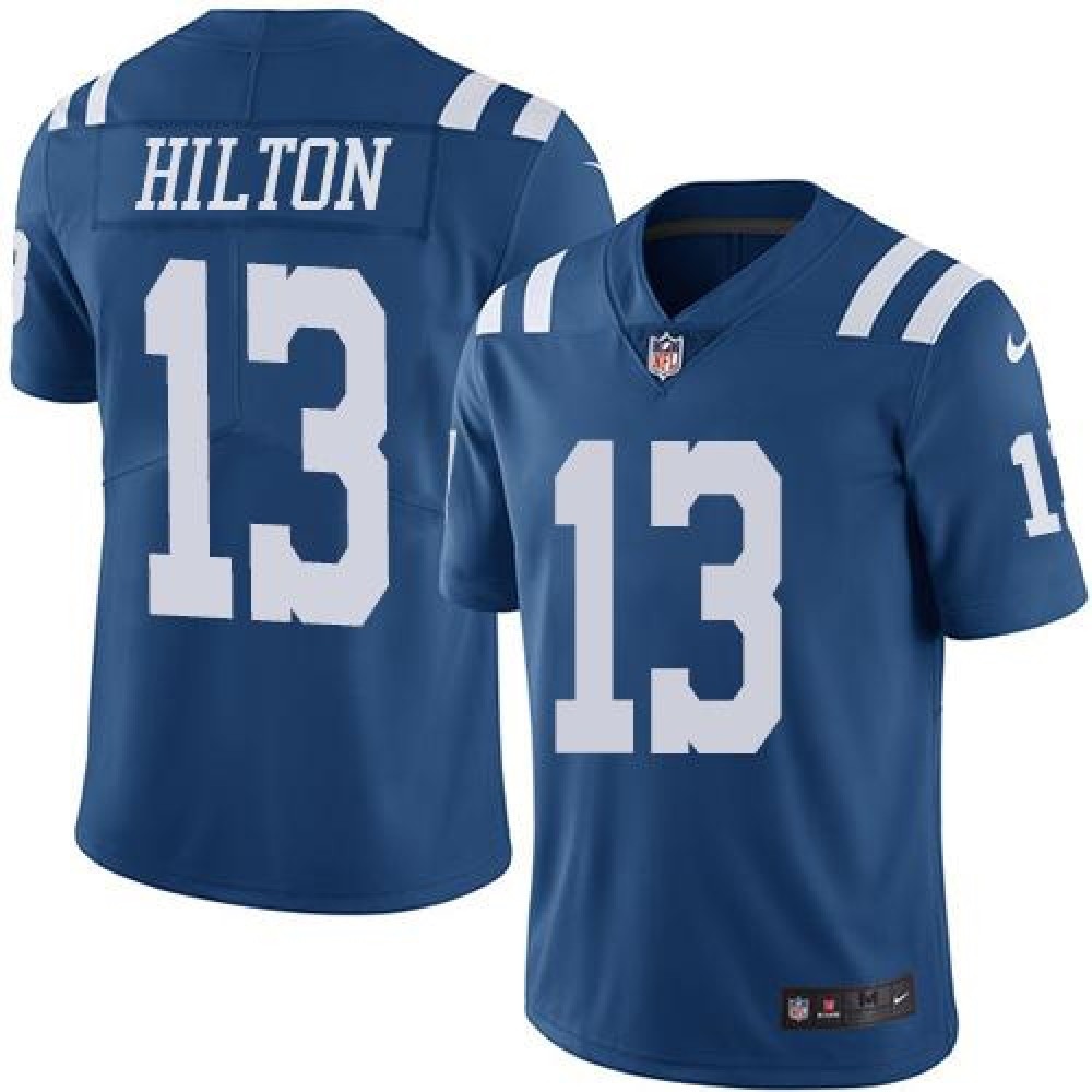 Colts #13 T.Y. Hilton Royal Blue Men’s Stitched NFL Limited Rush Jersey