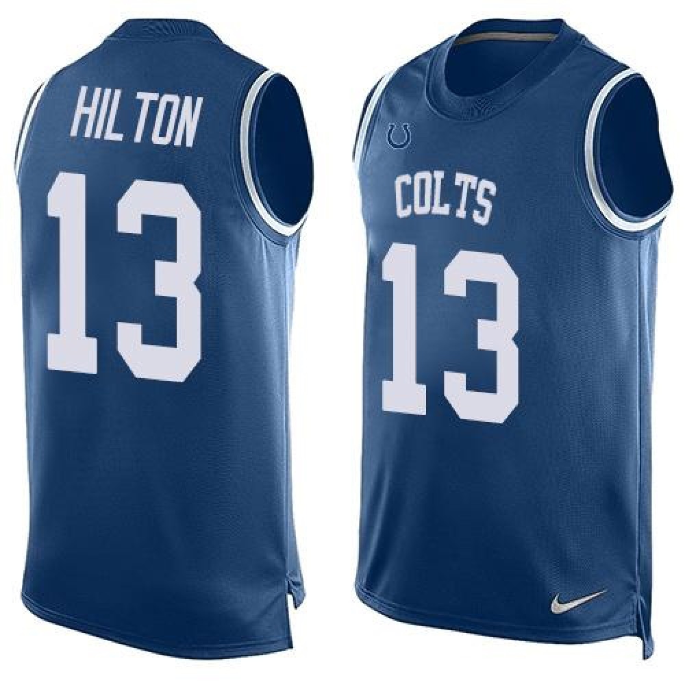 Colts #13 T.Y. Hilton Royal Blue Team Color Men’s Stitched NFL Limited Tank Top Jersey