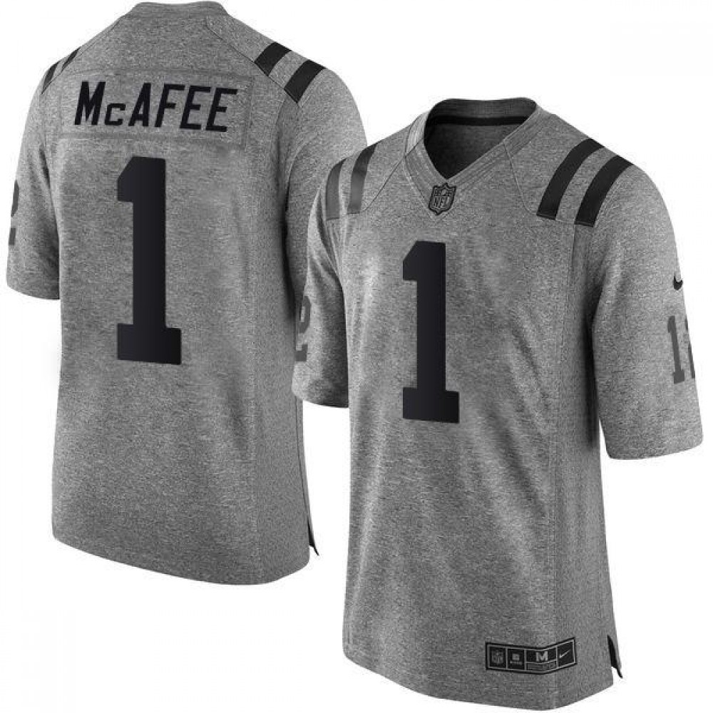 Colts #1 Pat McAfee Gray Men’s Stitched NFL Limited Gridiron Gray Jersey