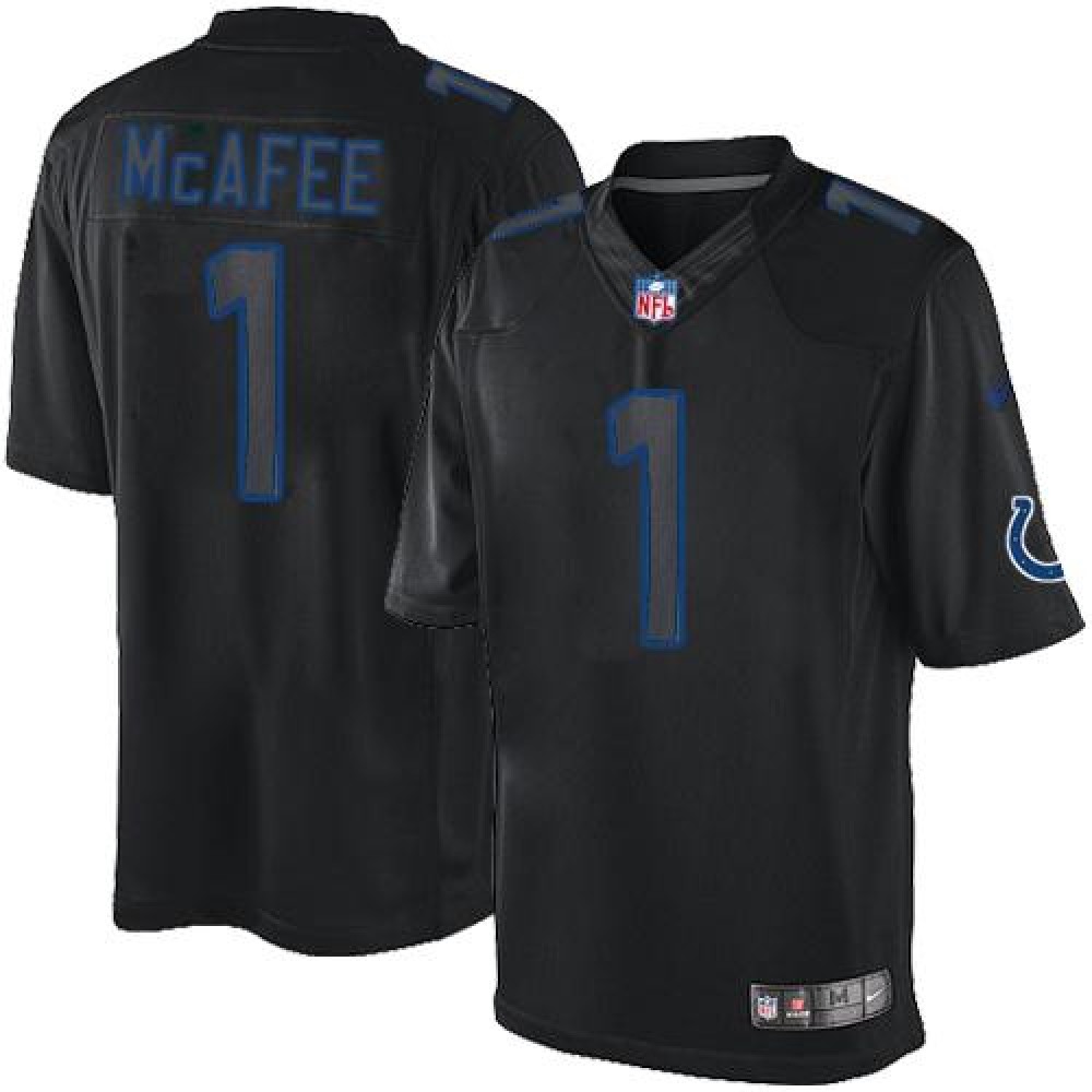 Colts #1 Pat McAfee Black Men’s Stitched NFL Impact Limited Jersey
