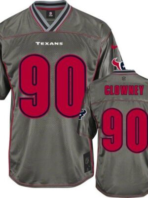 Texans #90 Jadeveon Clowney Grey Men's Stitched NFL Elite Vapor Jersey