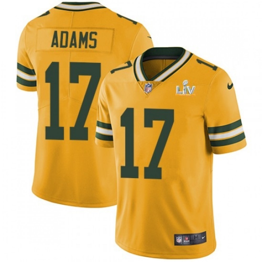 Men’s Green Bay Packers #17 Davante Adams Gold 2021 Super Bowl LV Stitched NFL Jersey