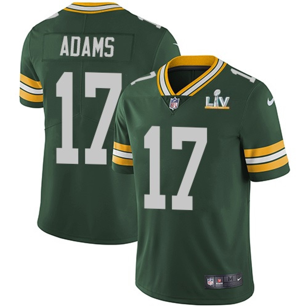 Men’s Green Bay Packers #17 Davante Adams Green 2021 Super Bowl LV Stitched NFL Jersey
