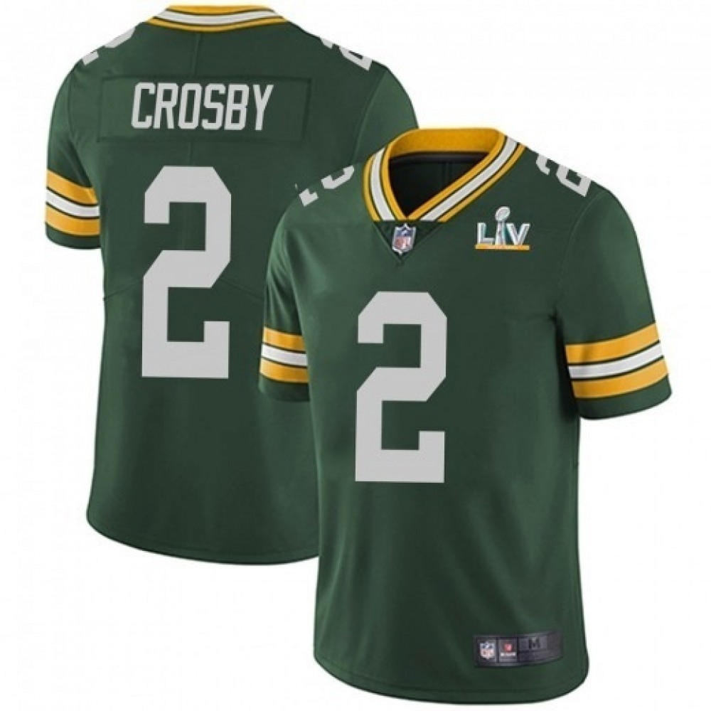 Men’s Green Bay Packers #2 Mason Crosby Green 2021 Super Bowl LV Stitched NFL Jersey