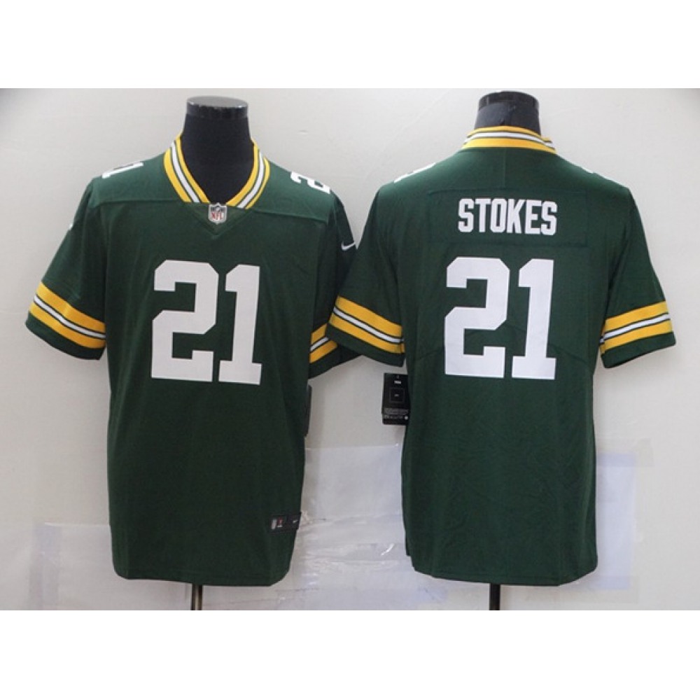 Men’s Green Bay Packers #21 Eric Stokes Green 2021 Draft Stitched Jersey