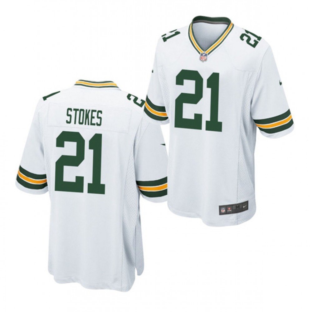 Men’s Green Bay Packers #21 Eric Stokes White 2021 Draft Stitched Jersey