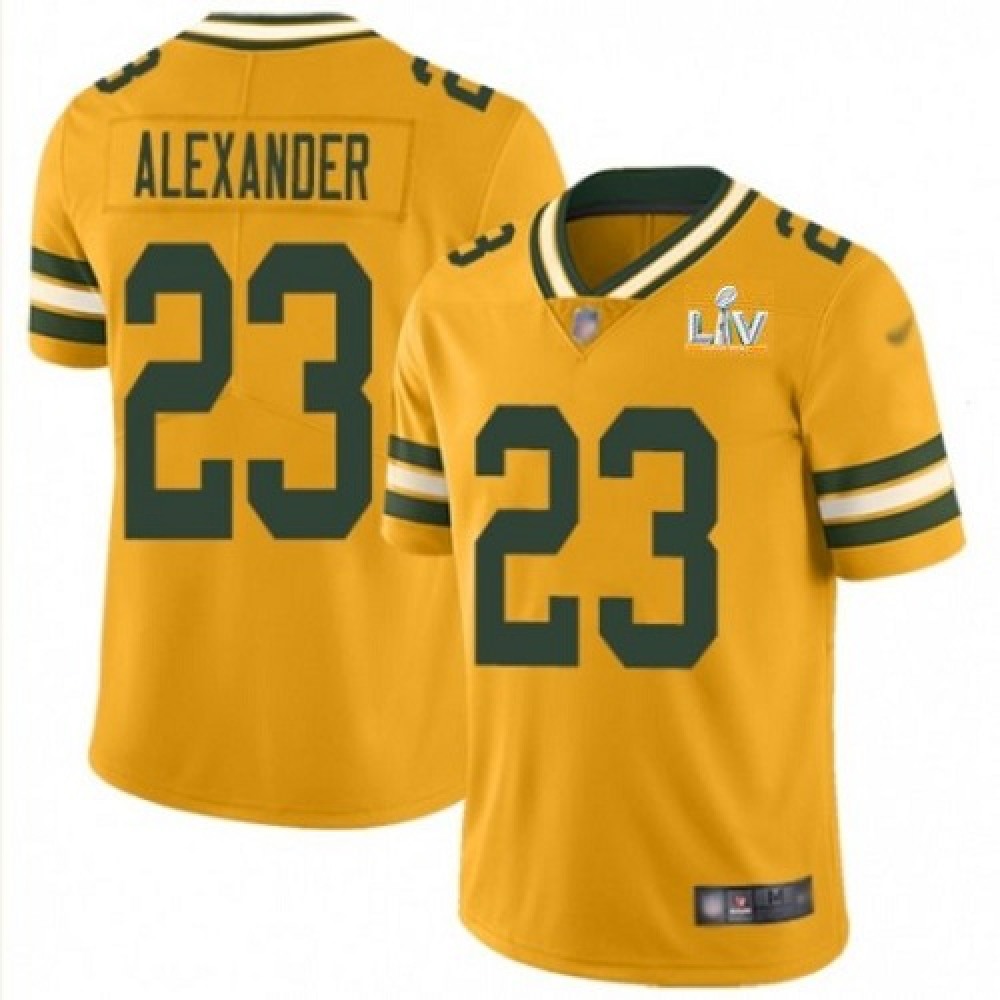 Men’s Green Bay Packers #23 Jaire Alexander Gold 2021 Super Bowl LV Stitched NFL Jersey