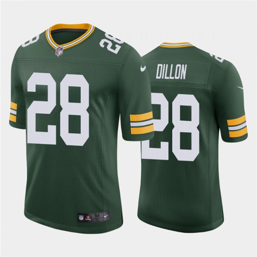 Men’s Green Bay Packers #28 A.J. Dillon Green Stitched Jersey