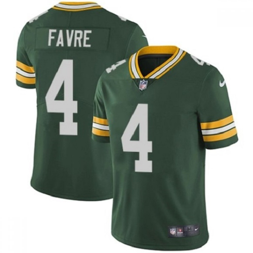 Men’s Green Bay Packers #4 Brett Favre Green Stitched Jersey