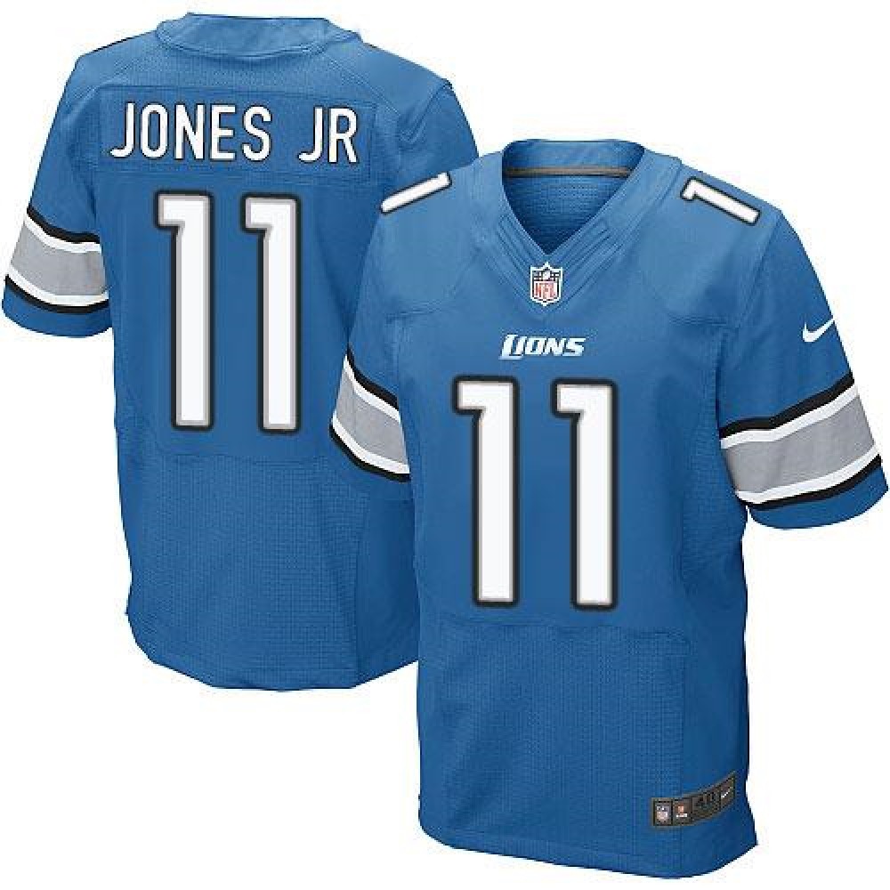 Lions #11 Marvin Jones Jr Blue Team Color Men’s Stitched NFL Elite Jersey