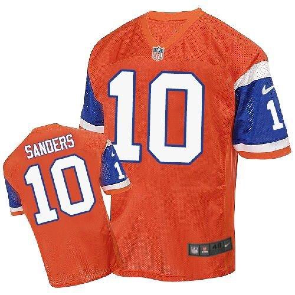 Broncos #10 Emmanuel Sanders Orange Throwback Men’s Stitched NFL Elite Jersey