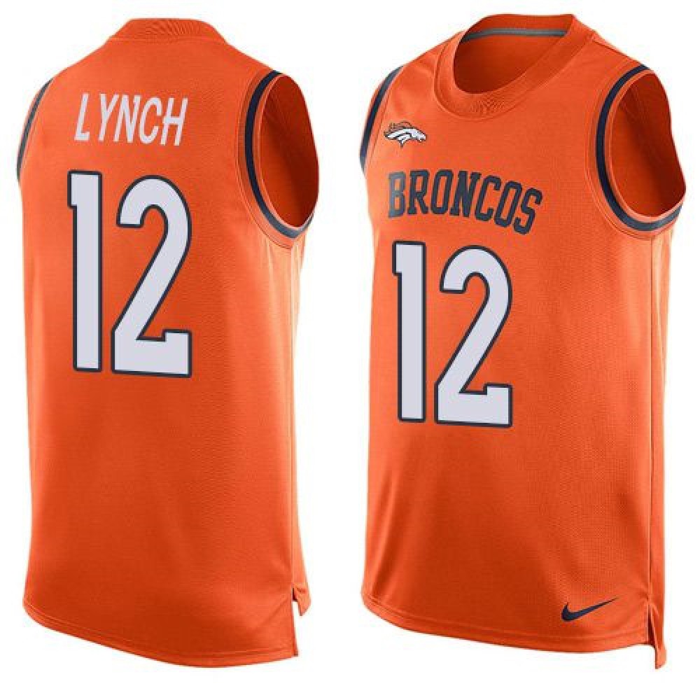 Broncos #12 Paxton Lynch Orange Team Color Men’s Stitched NFL Limited Tank Top Jersey