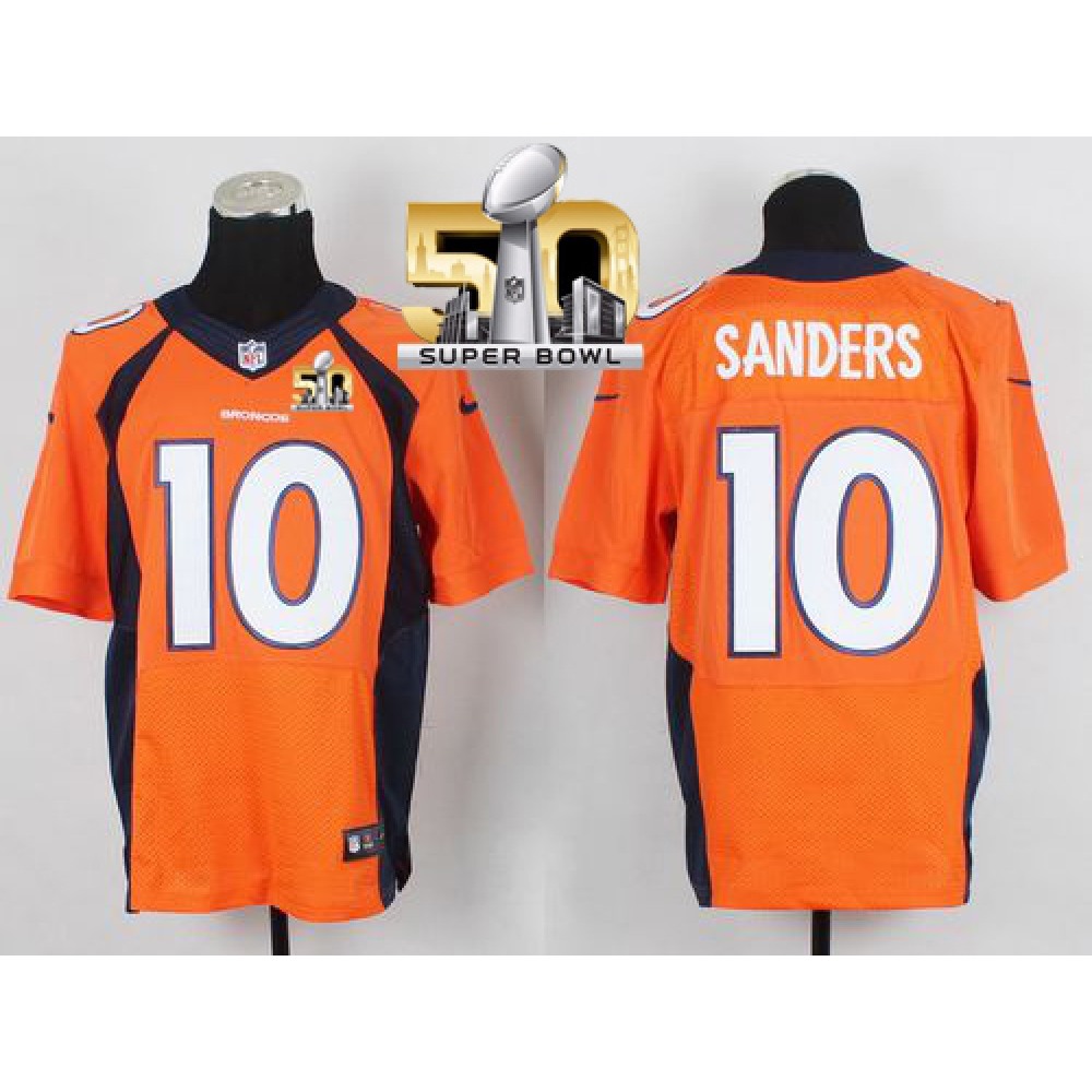 Broncos #10 Emmanuel Sanders Orange Team Color Super Bowl 50 Men’s Stitched NFL New Elite Jersey