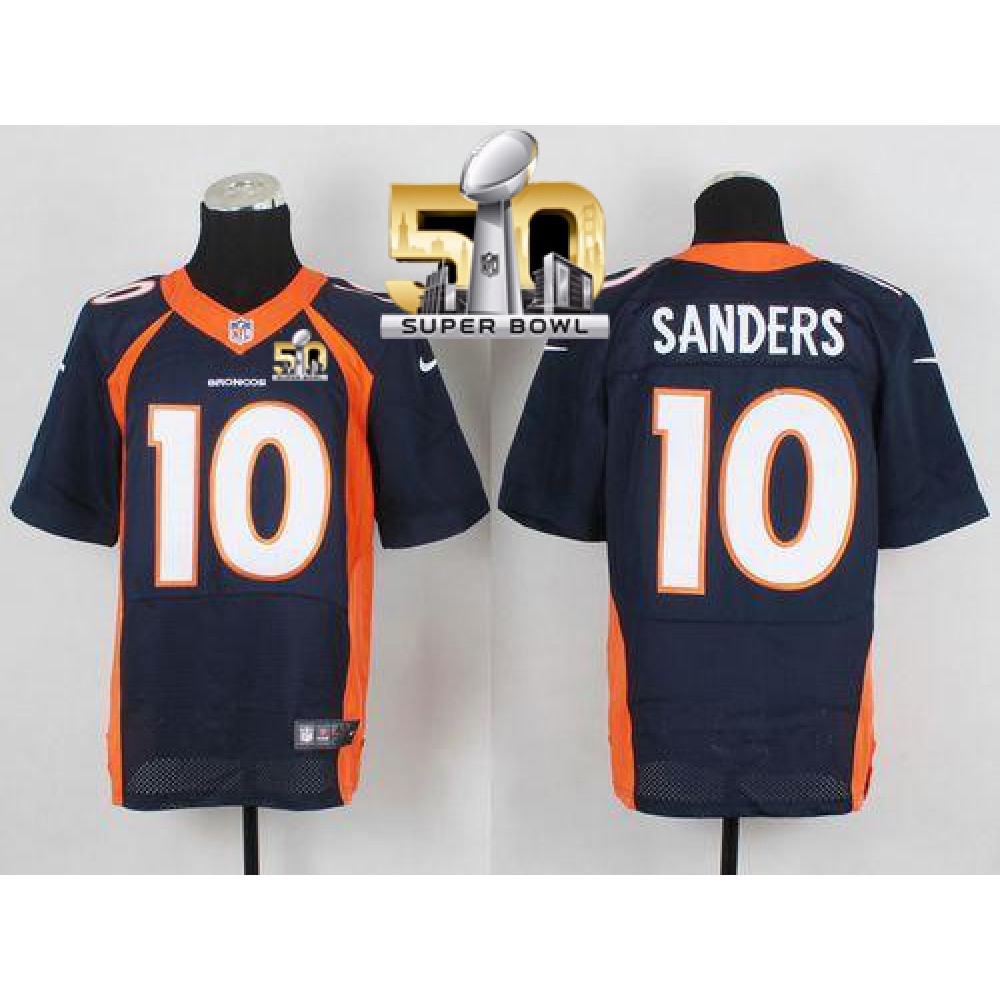 Broncos #10 Emmanuel Sanders Navy Blue Alternate Super Bowl 50 Men’s Stitched NFL New Elite Jersey
