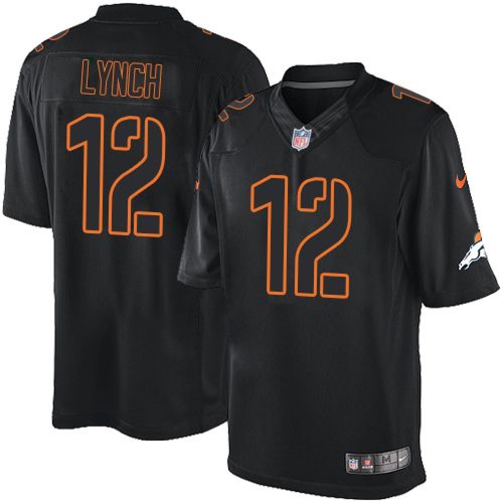 Broncos #12 Paxton Lynch Black Men’s Stitched NFL Impact Limited Jersey