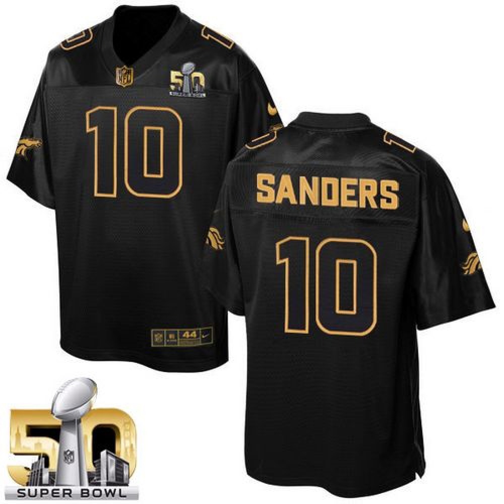 Broncos #10 Emmanuel Sanders Black Super Bowl 50 Men’s Stitched NFL Elite Pro Line Gold Collection Jersey