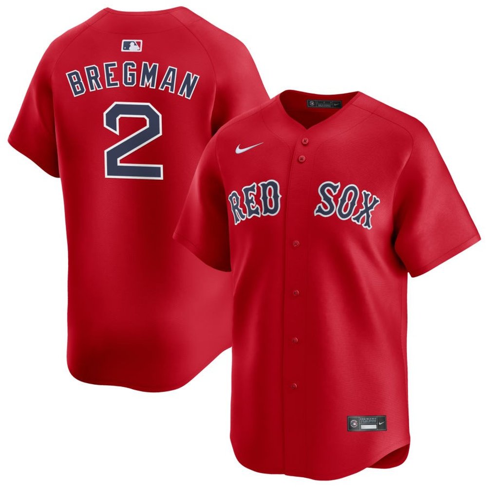 Men’s Boston Red Sox #2 Alex Bregman Red Home Replica Player Jersey
