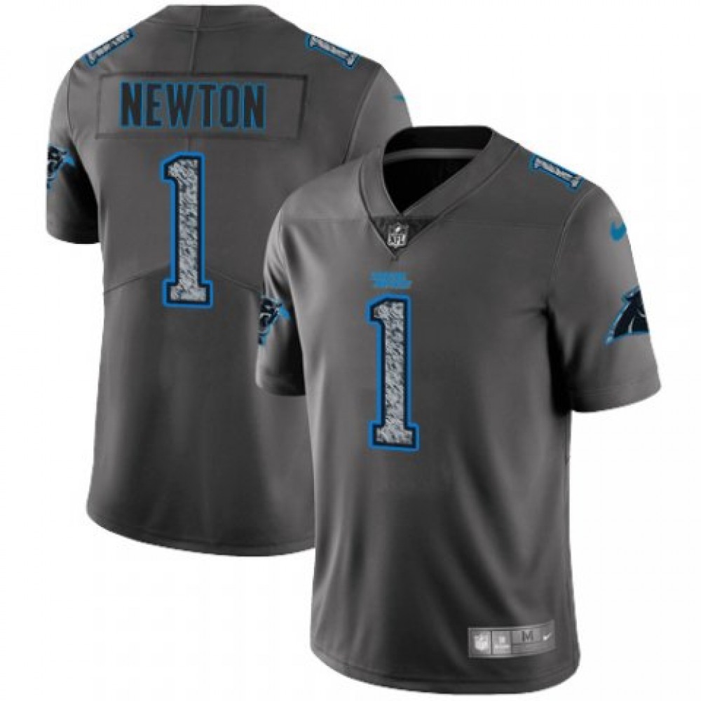 Men’s Carolina Panthers #1 Cam Newton 2019 Gray Fashion Static Limited Stitched NFL Jersey