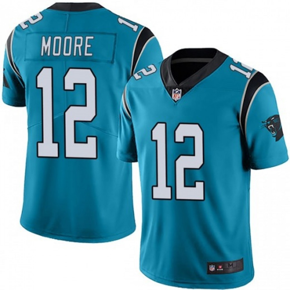 Men’s Carolina Panthers #12 DJ Moore Blue Vapor Untouchable Limited Stitched Jersey