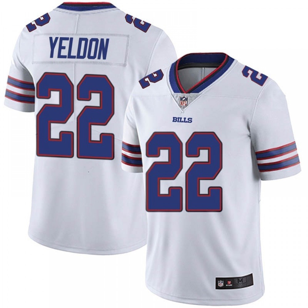 Men’s Buffalo Bills #22 T.J. Yeldon White Vapor Untouchable Limited Stitched Jersey