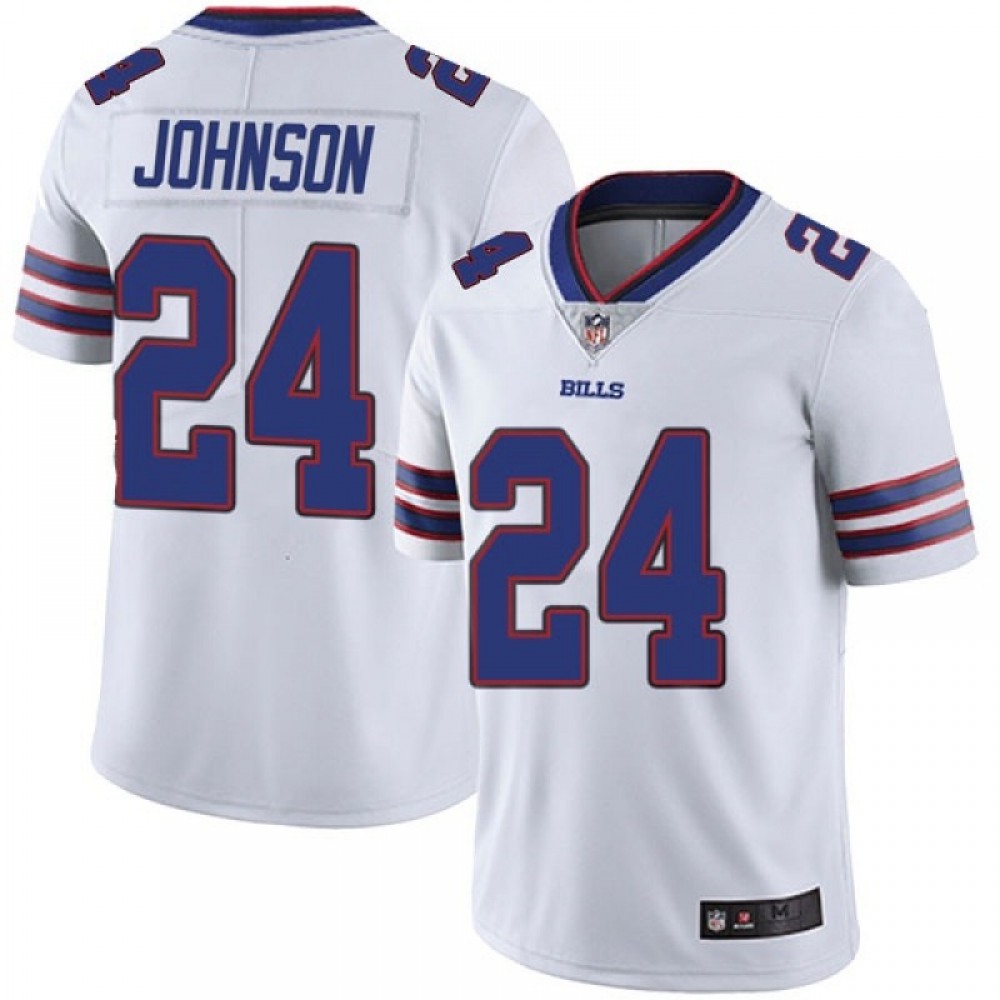 Men’s Buffalo Bills #24 Taron Johnson White Vapor Untouchable Limited Stitched Jersey