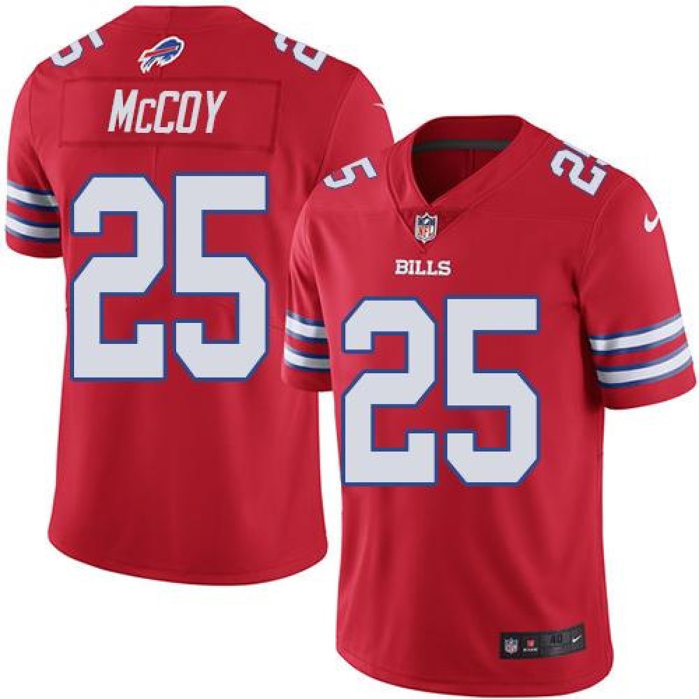 Bills #25 LeSean McCoy Red Men’s Stitched NFL Elite Rush Jersey