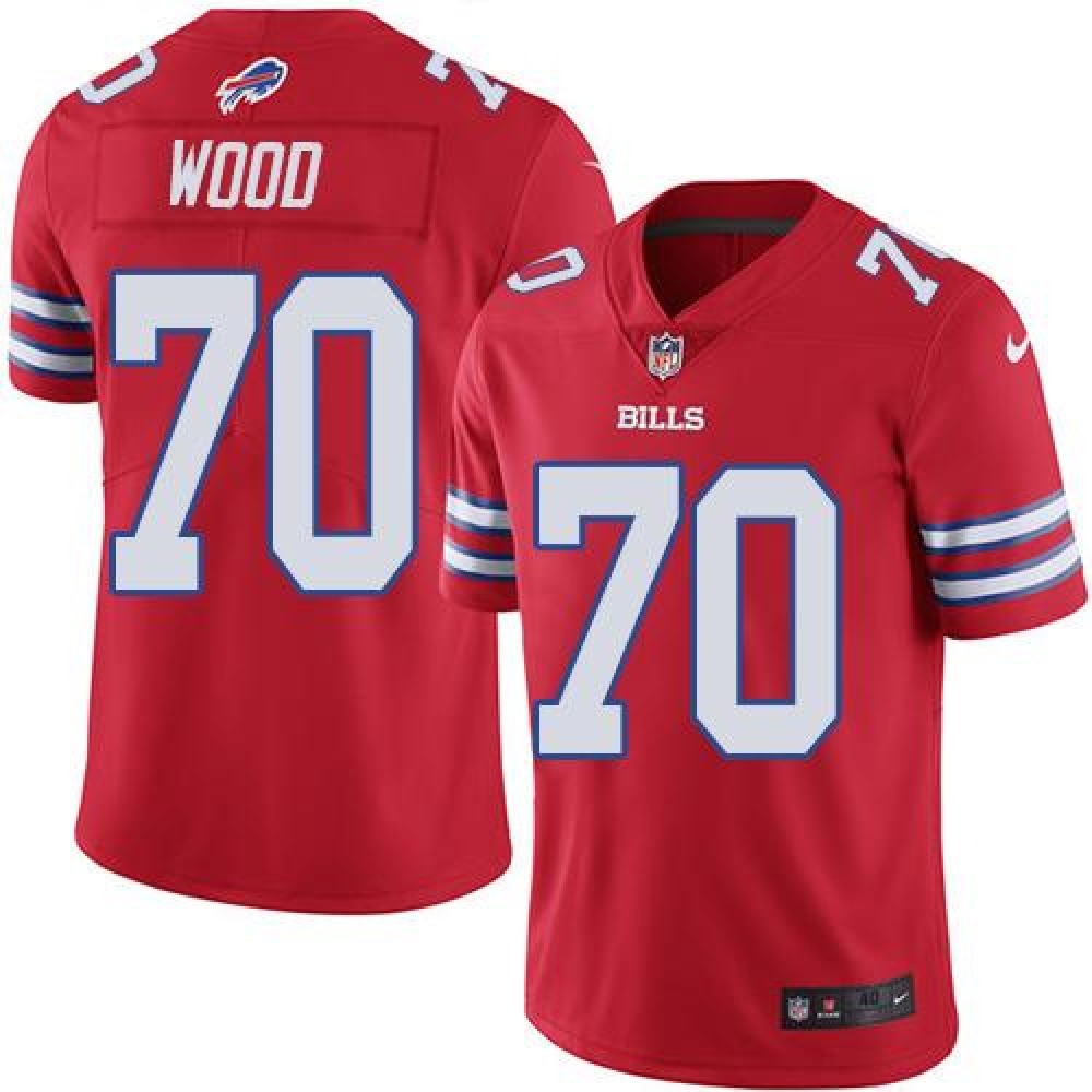 Bills #70 Eric Wood Red Men’s Stitched NFL Elite Rush Jersey