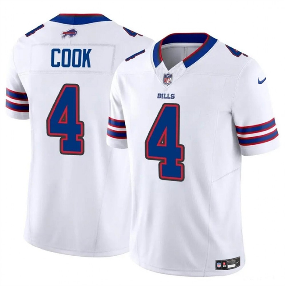 Men’s Buffalo Bills #4 James Cook White 2023 F.U.S.E. Vapor Untouchable Limited Stitched Football Jersey