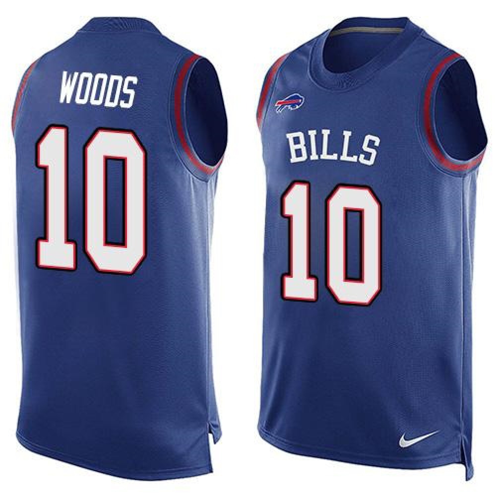 Bills #10 Robert Woods Royal Blue Team Color Men’s Stitched NFL Limited Tank Top Jersey