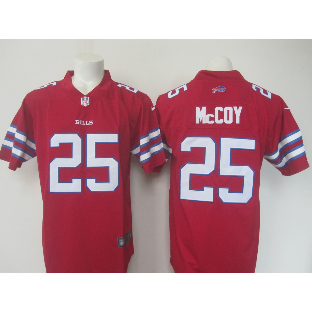 Men’s Bills #25 LeSean McCoy Red Limited Rush Stitched NFL Jersey