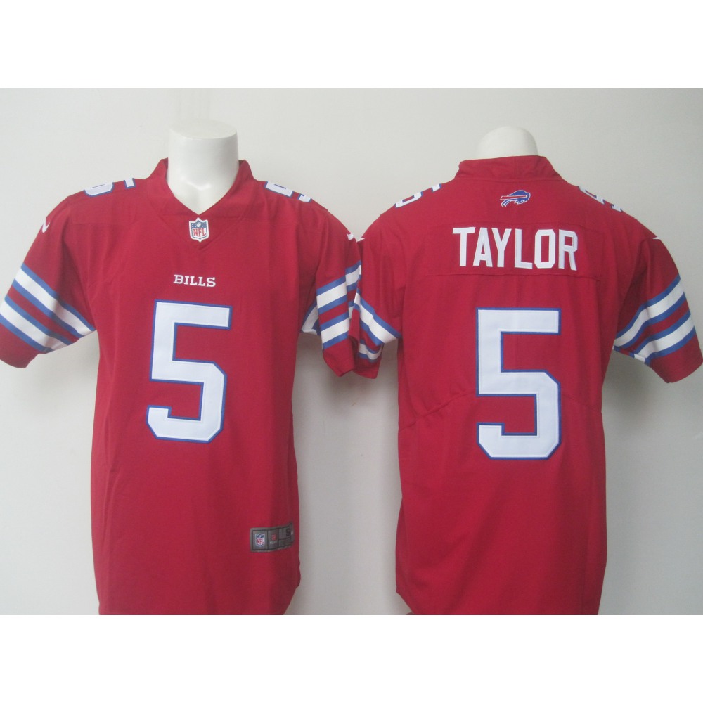 Men’s Bills #5 Tyrod Taylor Red Limited Rush Stitched NFL Jersey