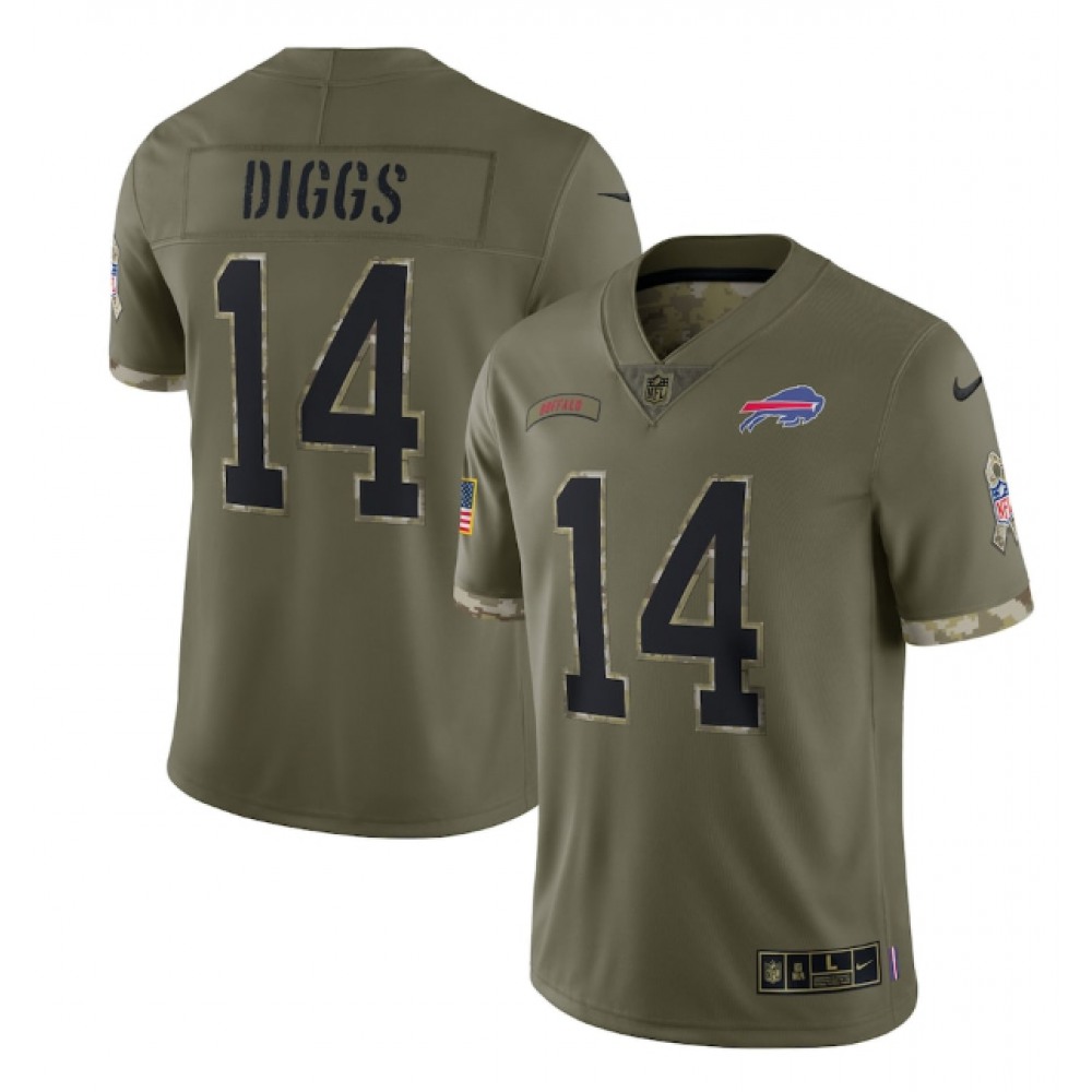 Men’s Buffalo Bills #14 Stefon Diggs Olive 2022 Salute To Service Limited Stitched Jersey