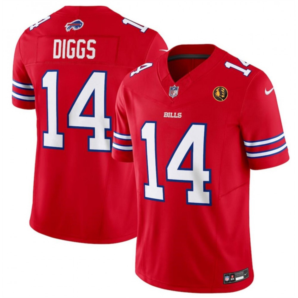 Men’s Buffalo Bills #14 Stefon Diggs Red 2023 F.U.S.E. With John Madden Patch Vapor Limited Stitched Football Jersey