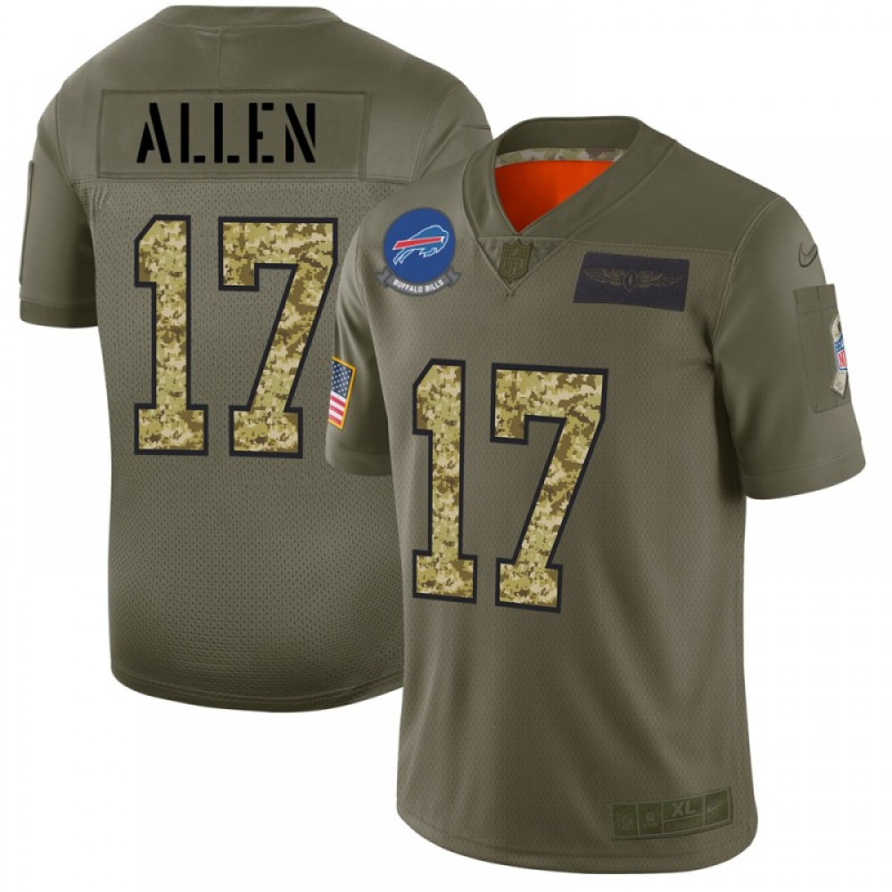 Men’s Buffalo Bills #17 Josh Allen 2019 Olive/Camo Salute To Service Limited Stitched NFL Jersey