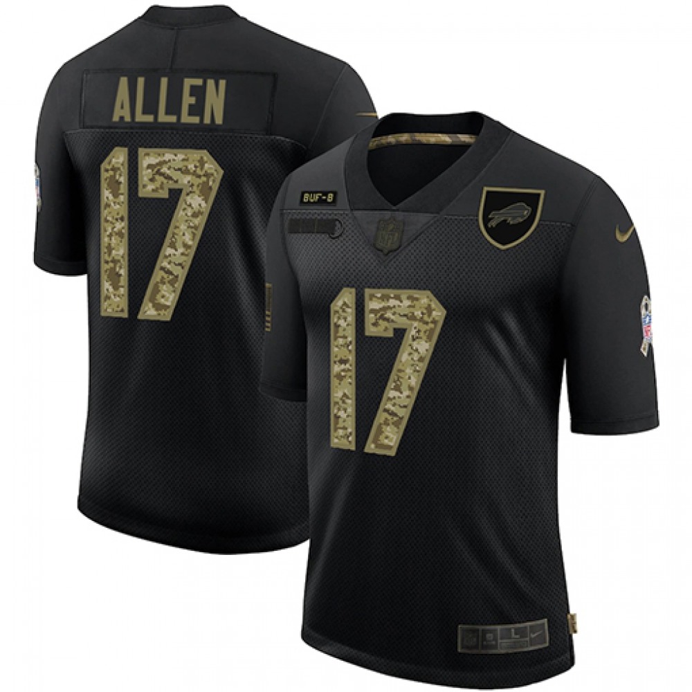 Men’s Buffalo Bills #17 Josh Allen 2020 Camo Black Salute To Service Limited Stitched Jersey