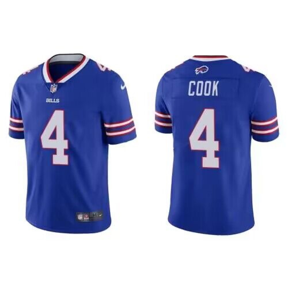 Men’s Buffalo Bills #4 James Cook Blue Vapor Untouchable Limited Stitched Jersey