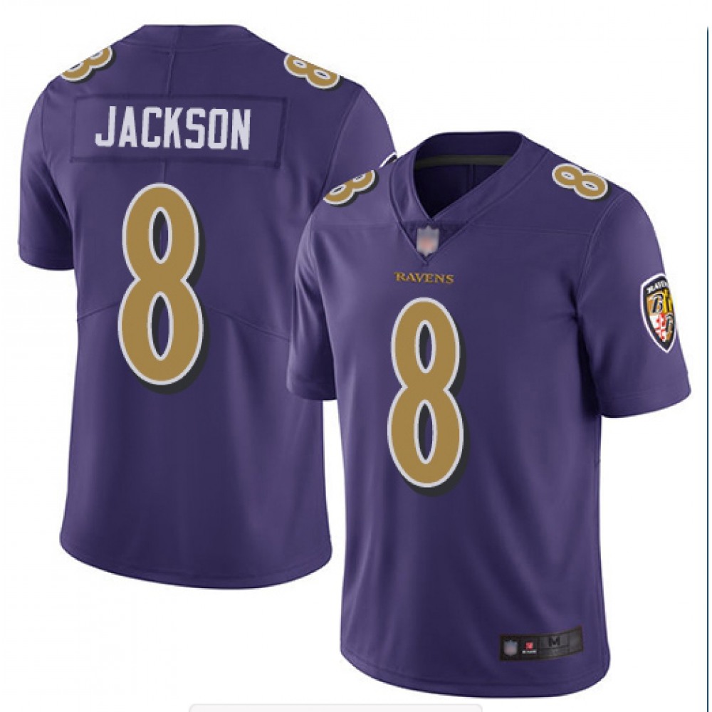 Men’s Baltimore Ravens #8 Lamar Jackson Purple Color Rush Limited NFL Jersey