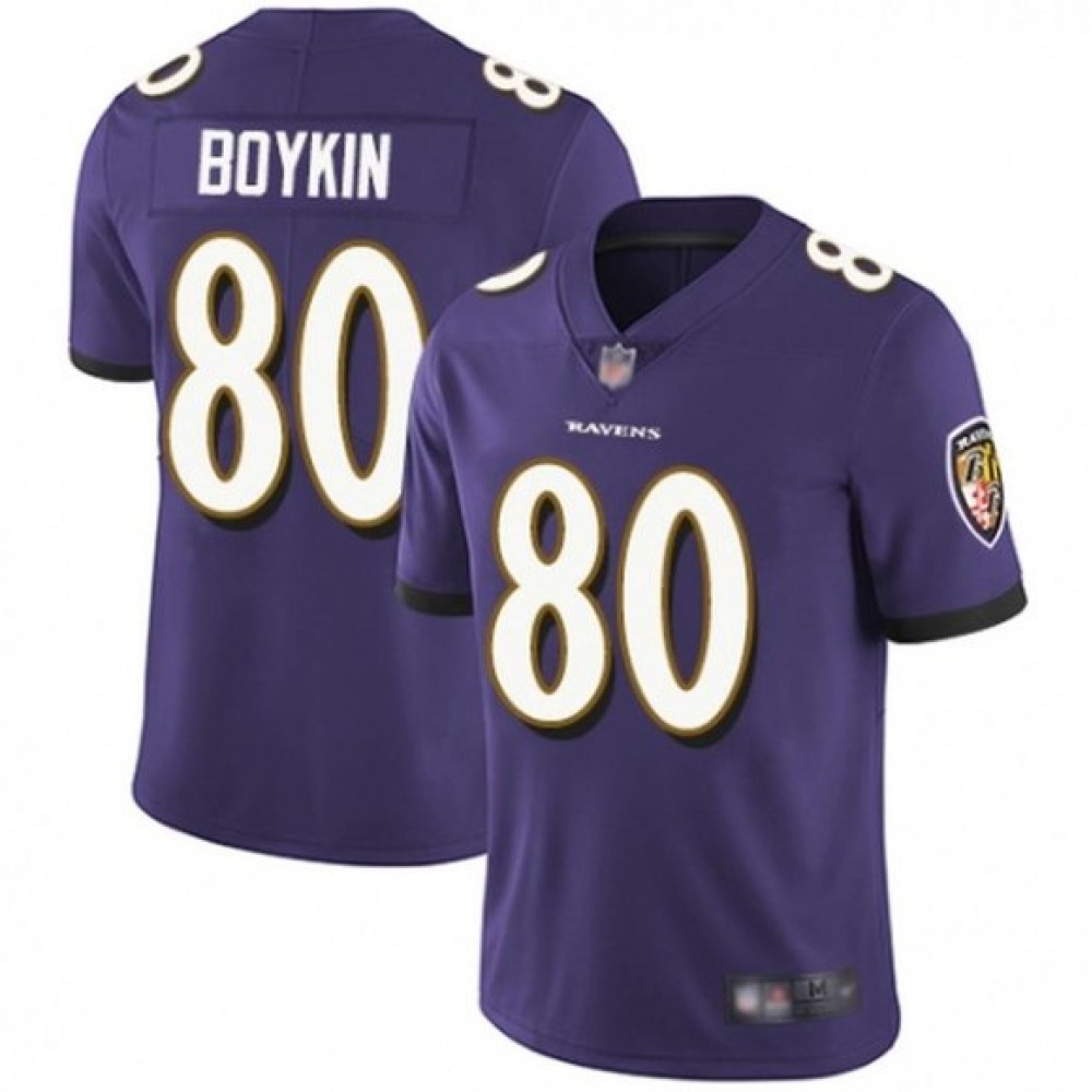 Men’s Baltimore Ravens #80 Miles Boykin Purple Vapor Untouchable Limited Jersey