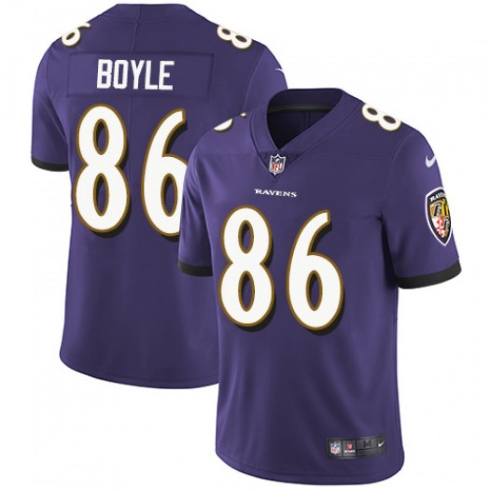 Men’s Baltimore Ravens #86 Nick Boyle Purple Vapor Untouchable Limited Jersey