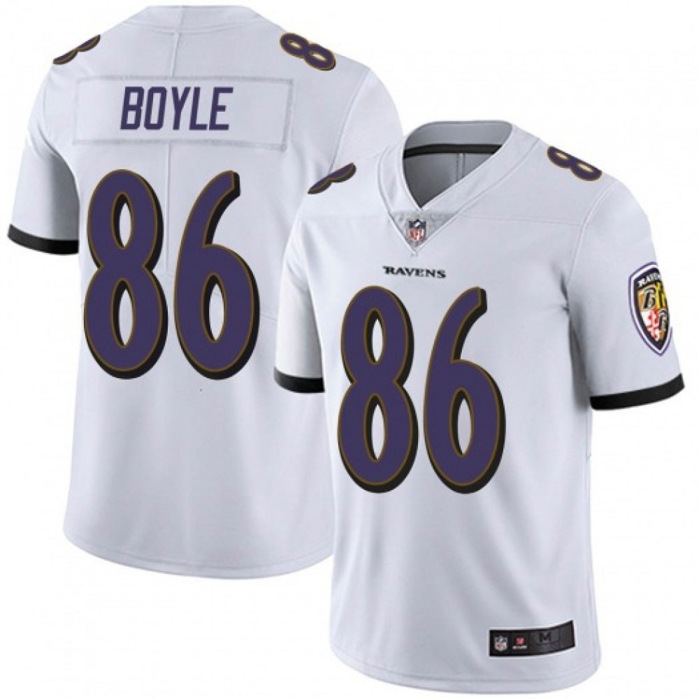 Men’s Baltimore Ravens #86 Nick Boyle White Vapor Untouchable Limited Jersey