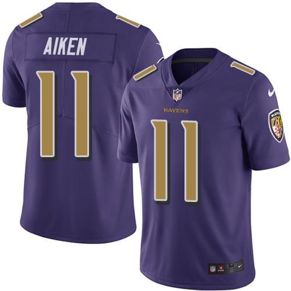 Ravens #11 Kamar Aiken Purple Men’s Stitched NFL Limited Rush Jersey