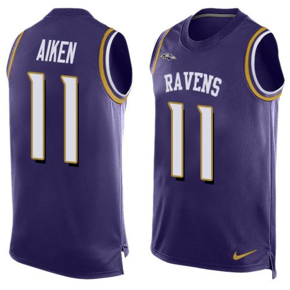 Ravens #11 Kamar Aiken Purple Team Color Men’s Stitched NFL Limited Tank Top Jersey