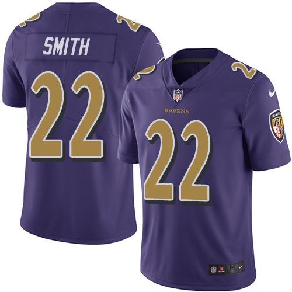 Ravens #22 Jimmy Smith Purple Men’s Stitched NFL Limited Rush Jersey