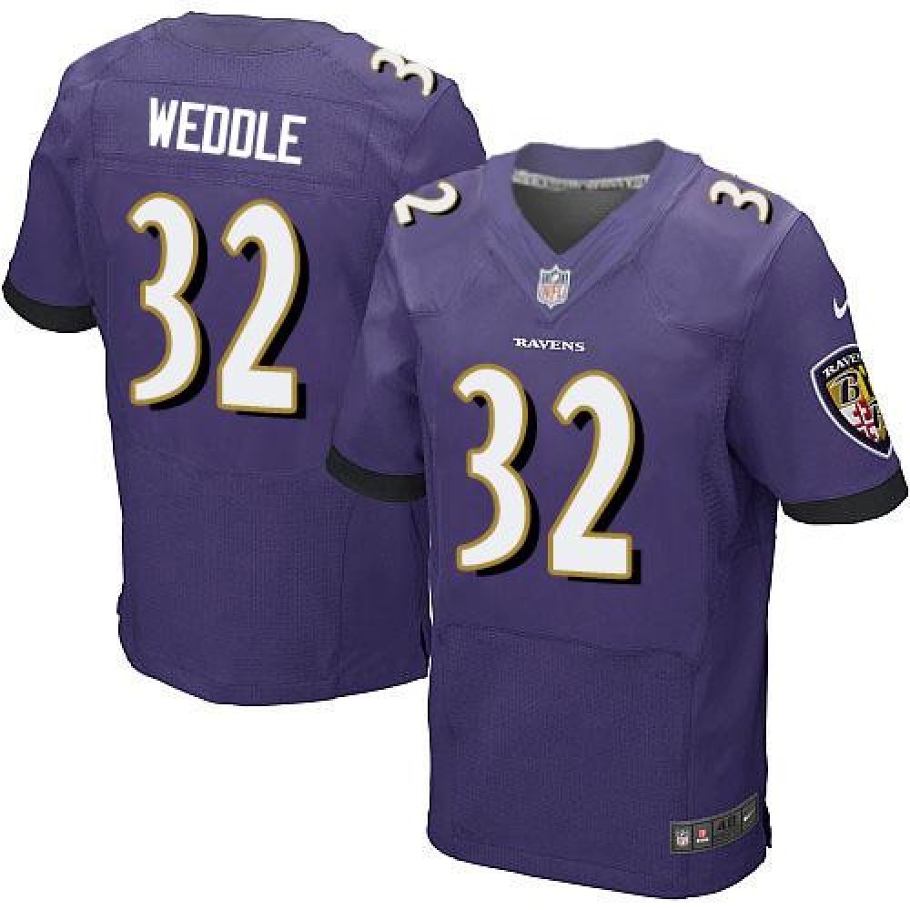 Ravens #32 Eric Weddle Purple Team Color Men’s Stitched NFL New Elite Jersey