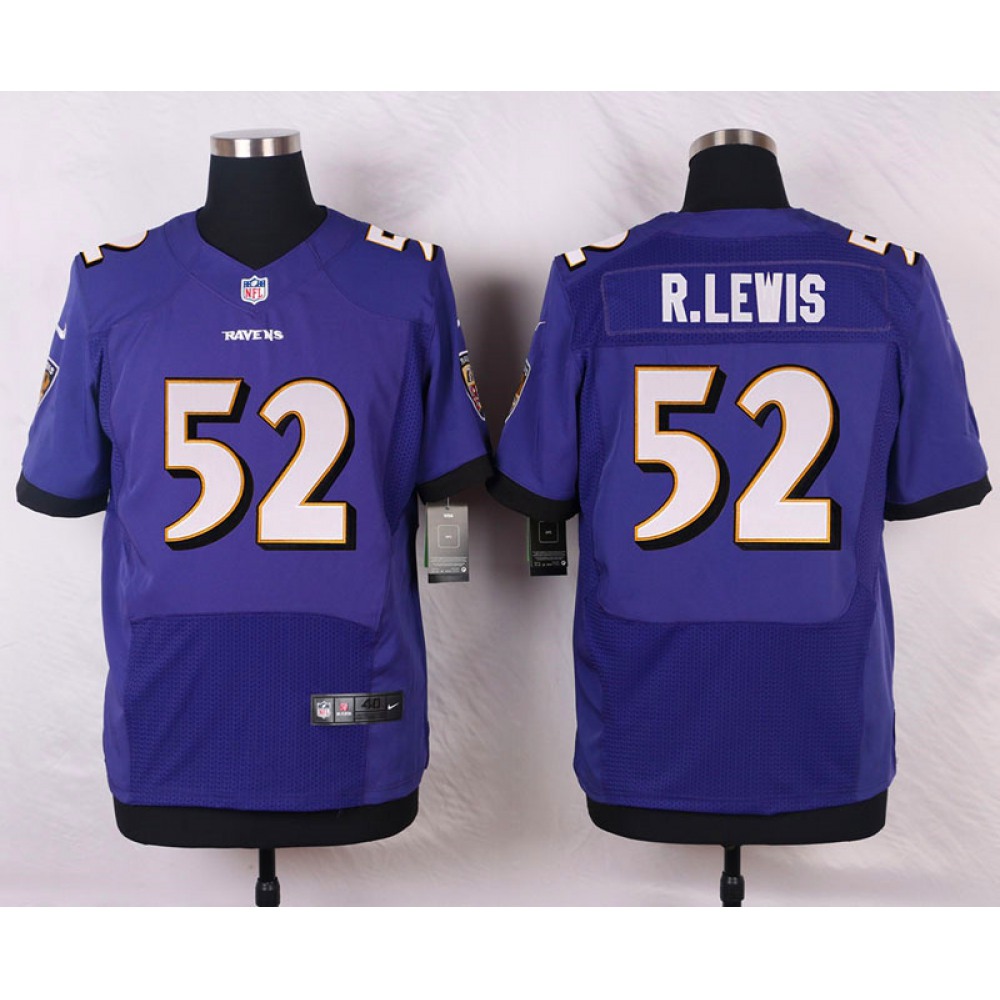Ravens #52 Ray Lewis Purple Team Color Men’s Stitched NFL New Elite Jersey